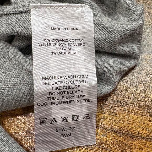 Quince Size XS Organic Cotton Cashmere Sweater Heather Gray Lightweight Luxe - Picture 6 of 9